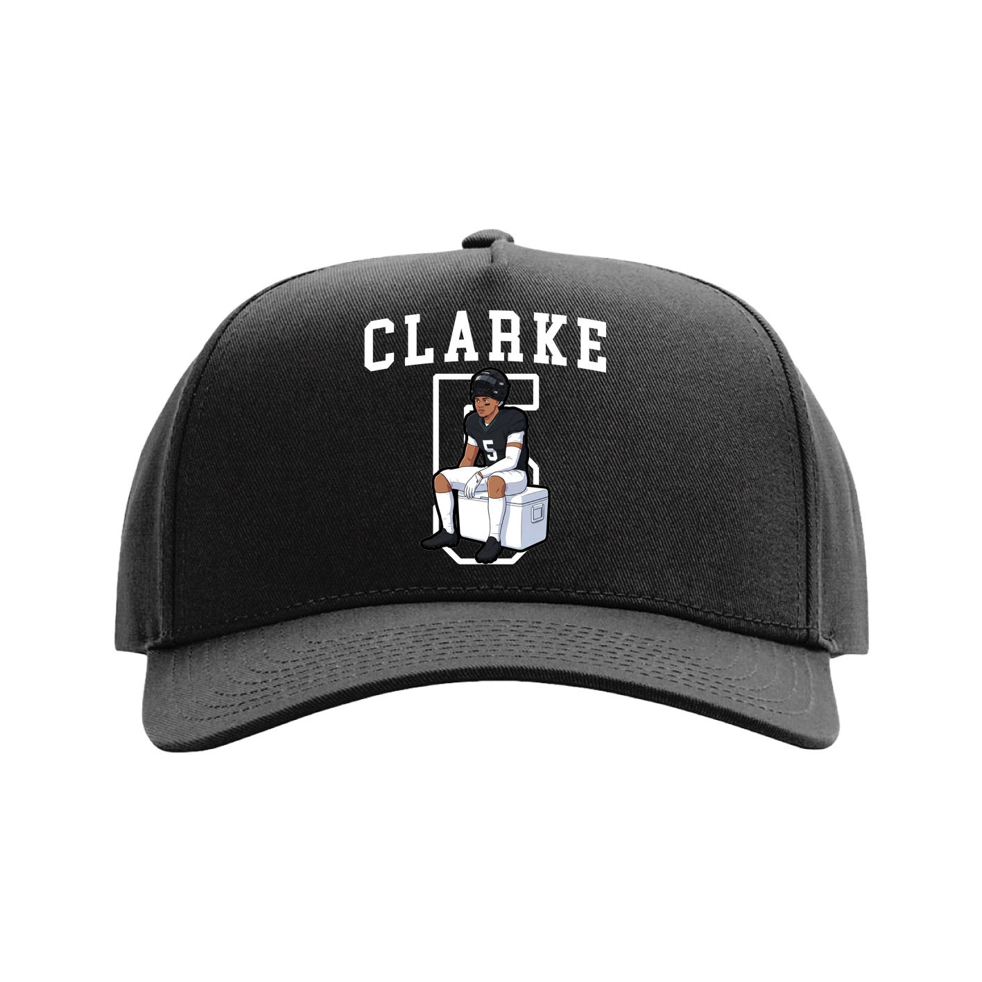 Full Fabric Five-Panel Champ Cap — Shirsey in Black