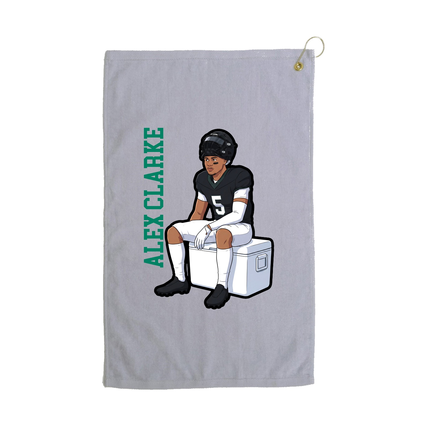 Golf Towel — Name Vertical in Grey