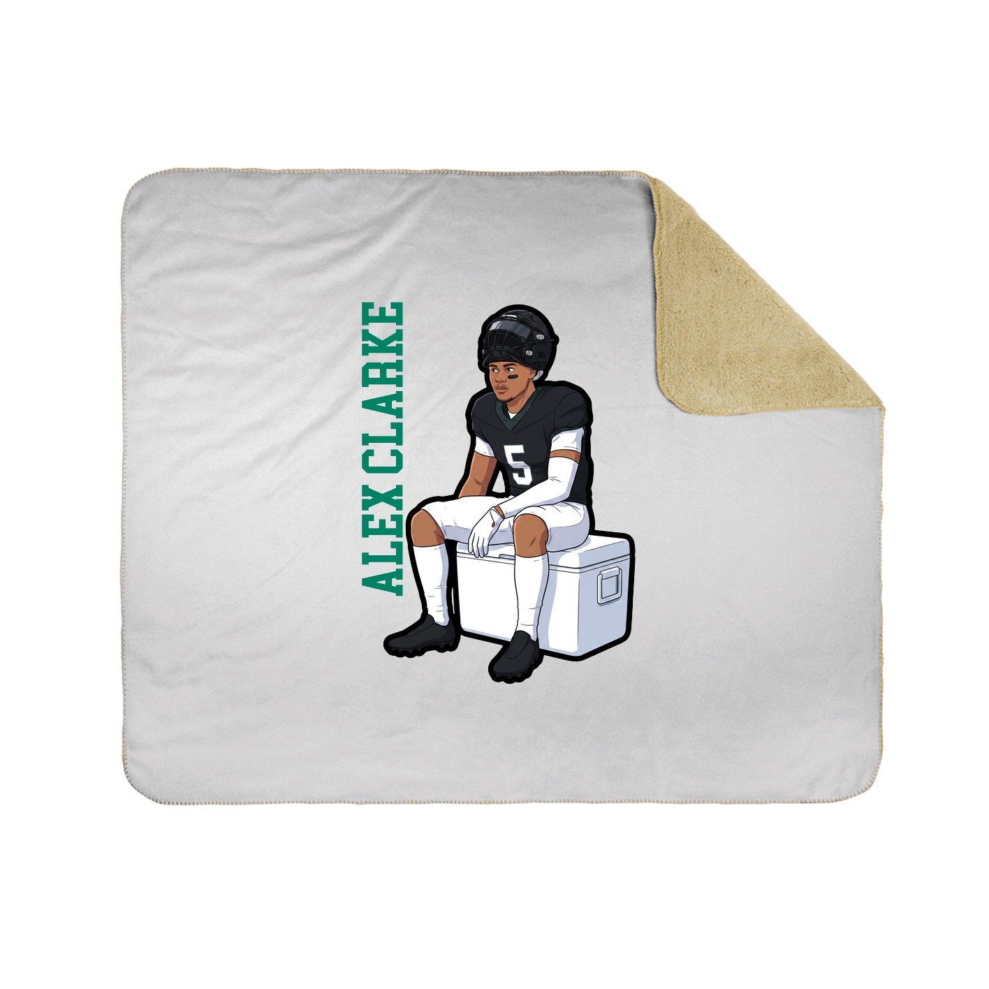 Throw Blanket — Name Vertical in White
