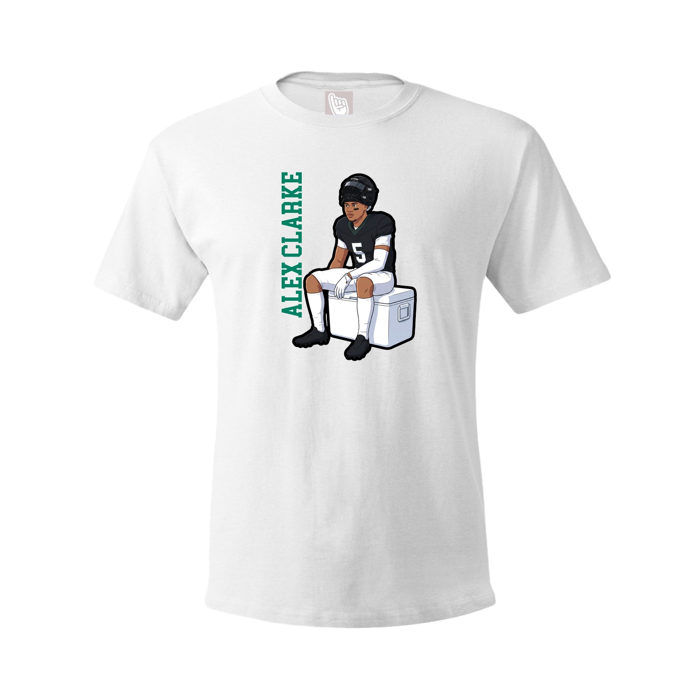 Tee — Name Vertical in White