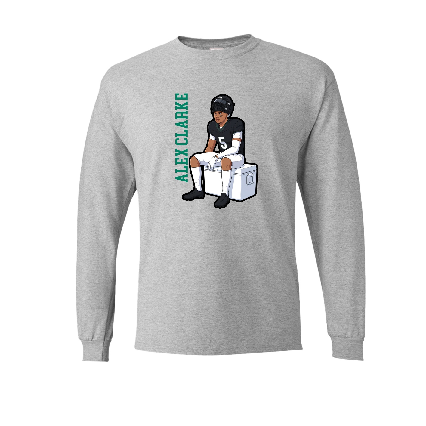Long Sleeve Tee — Name Vertical in Grey