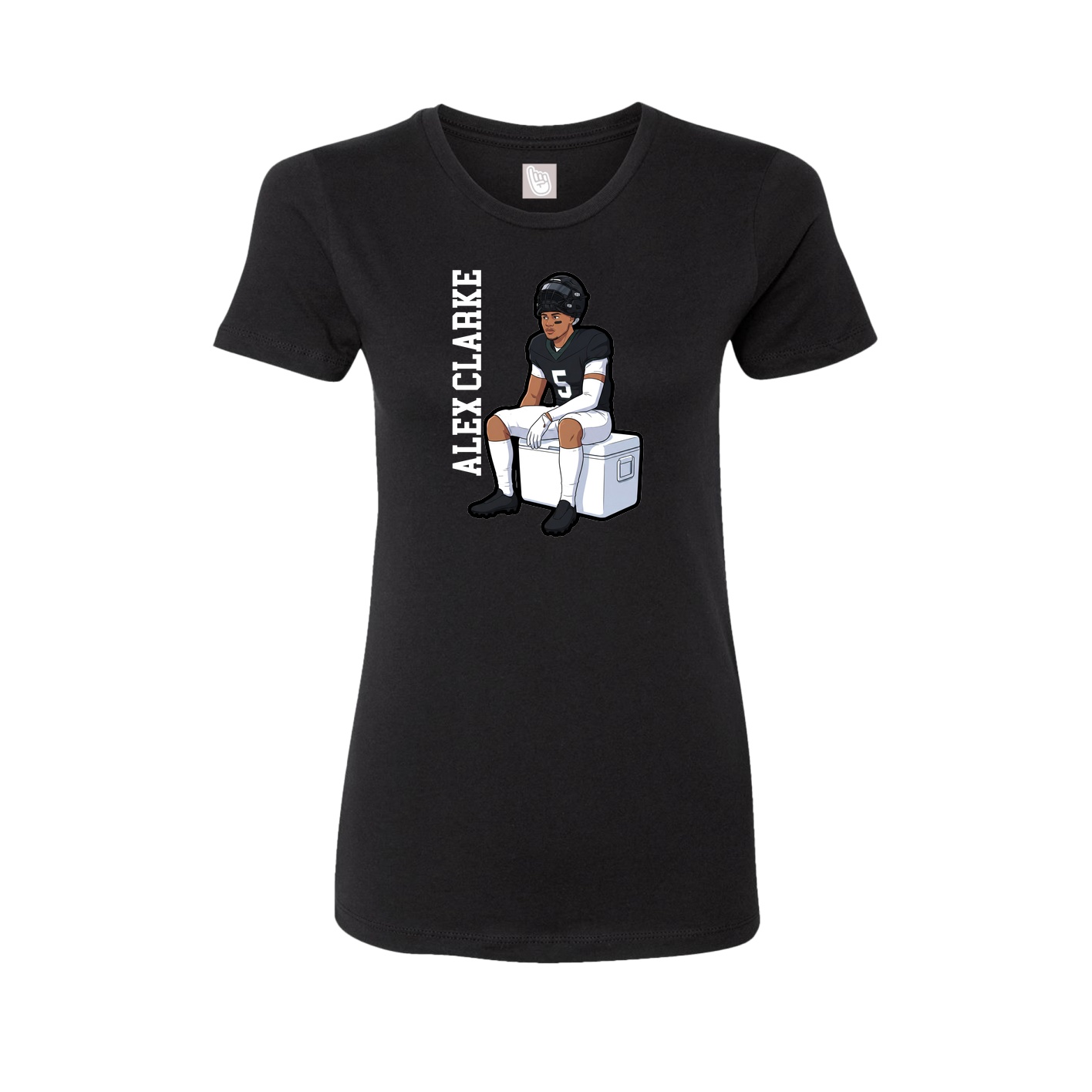 Womens Tee — Name Vertical in Black