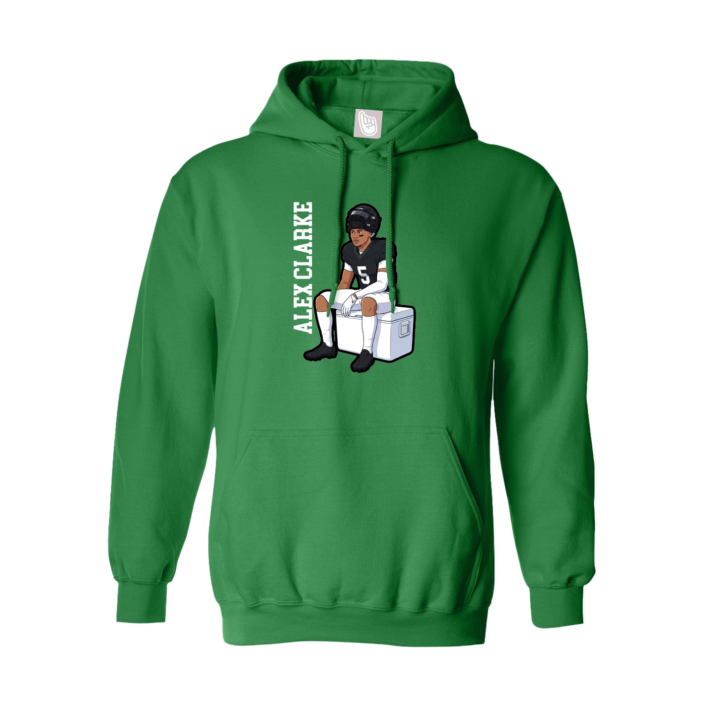 Hoodie — Name Vertical in Green
