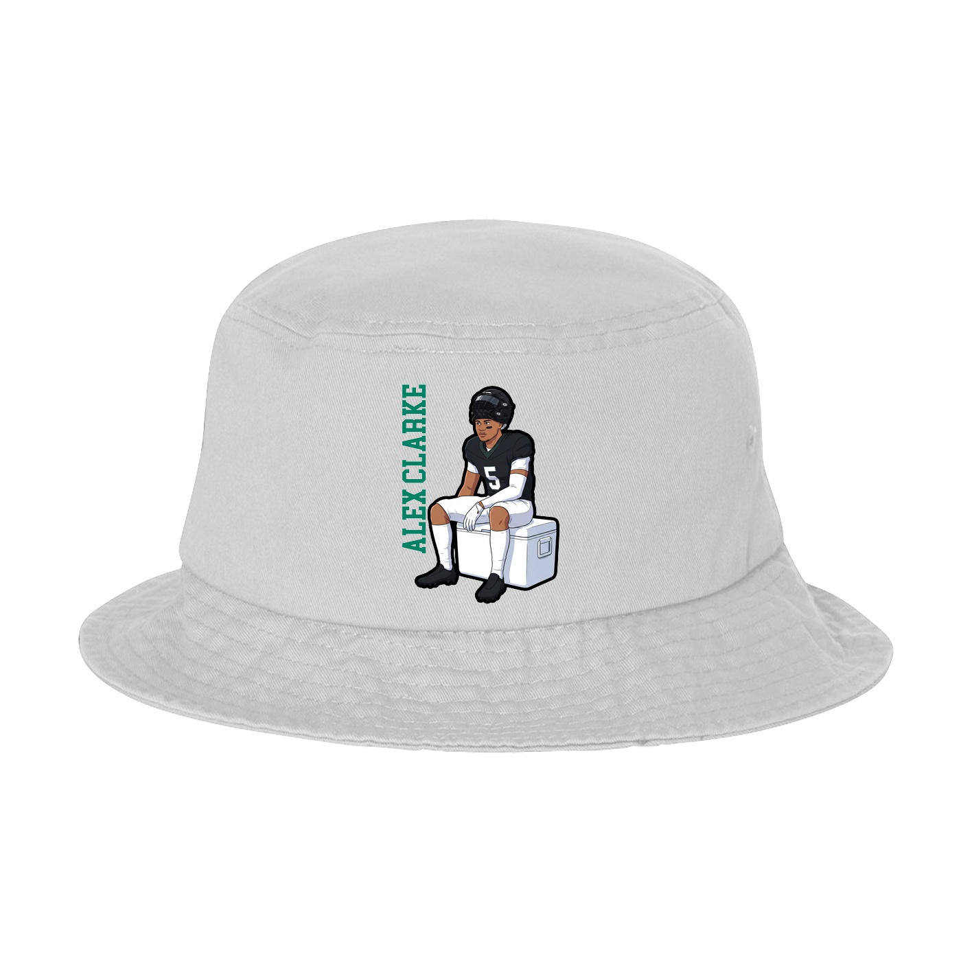 Bucket Cap — Name Vertical in White