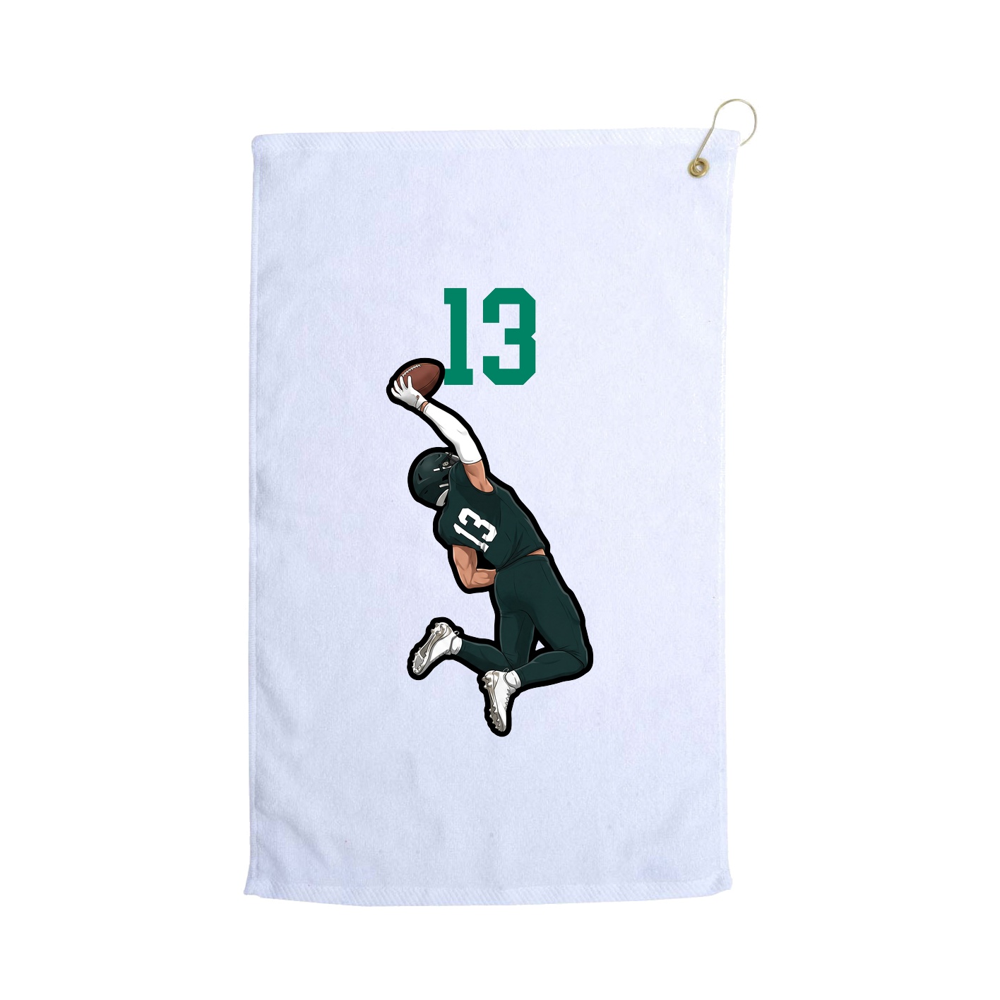 Golf Towel — Number Top in White