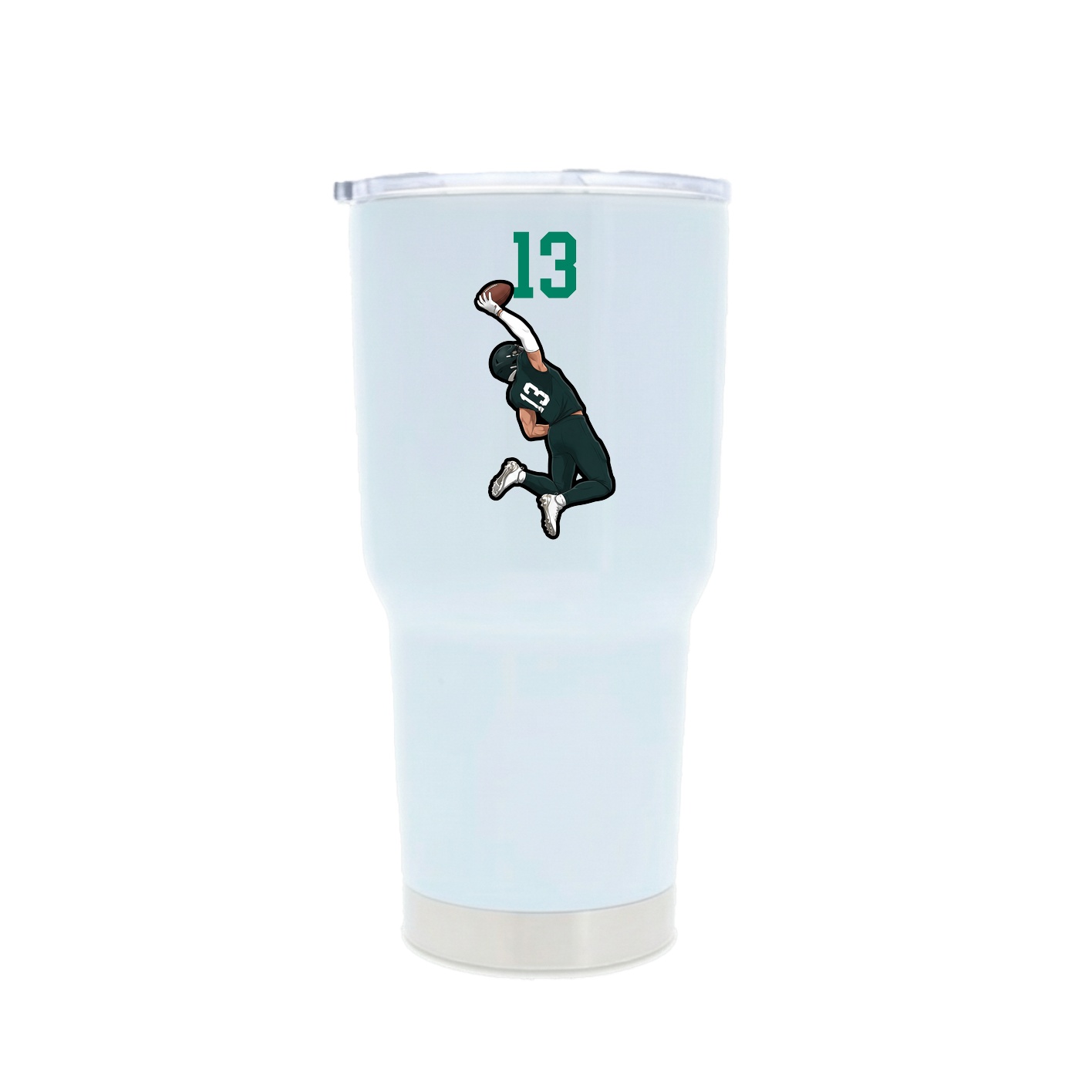 30oz Stainless Steel Tumbler — Number Top in White
