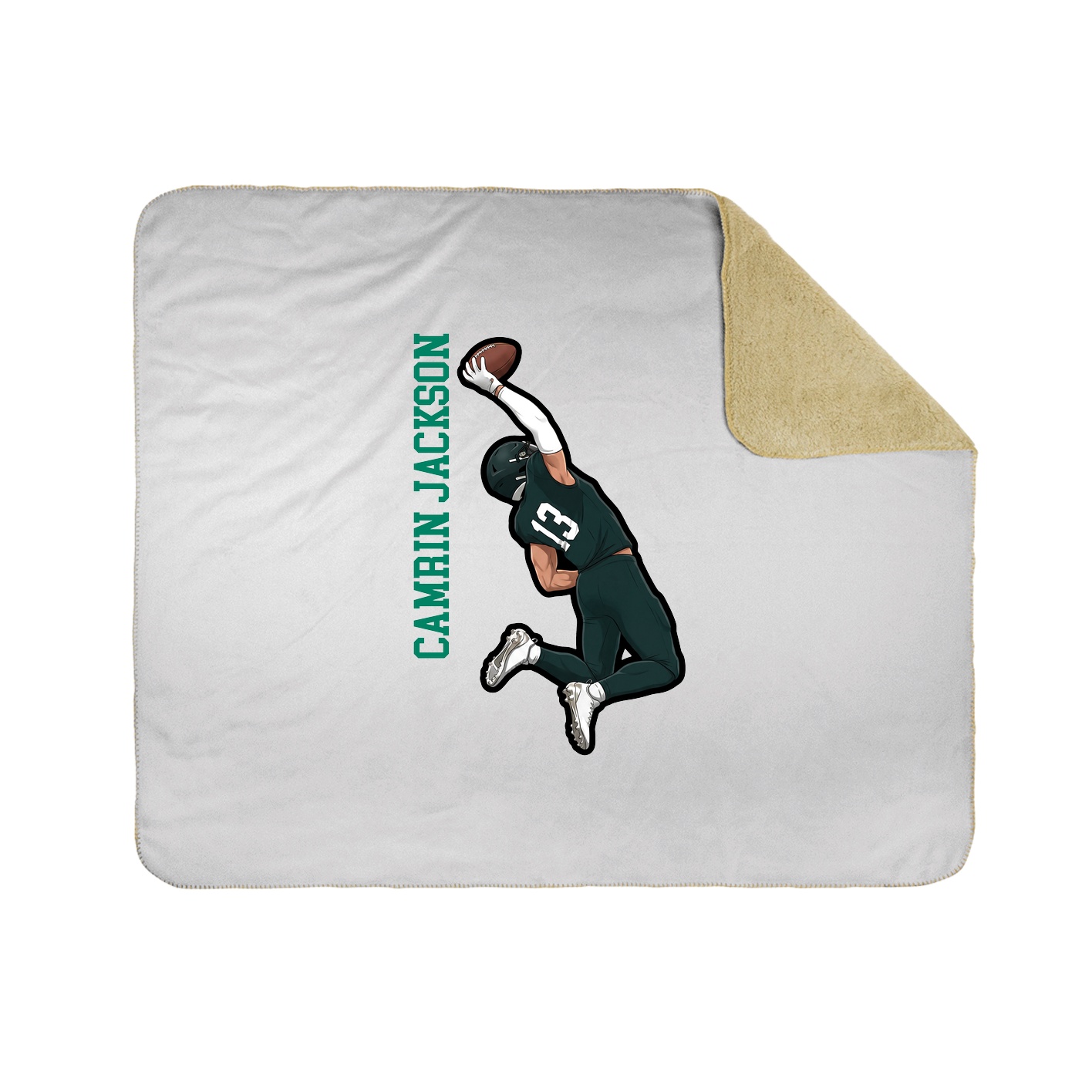 Throw Blanket — Name Vertical in White
