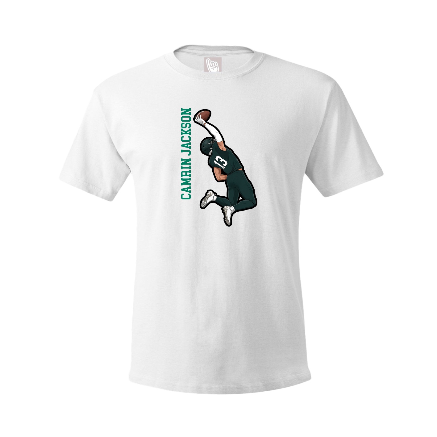 Youth Tee — Name Vertical in White