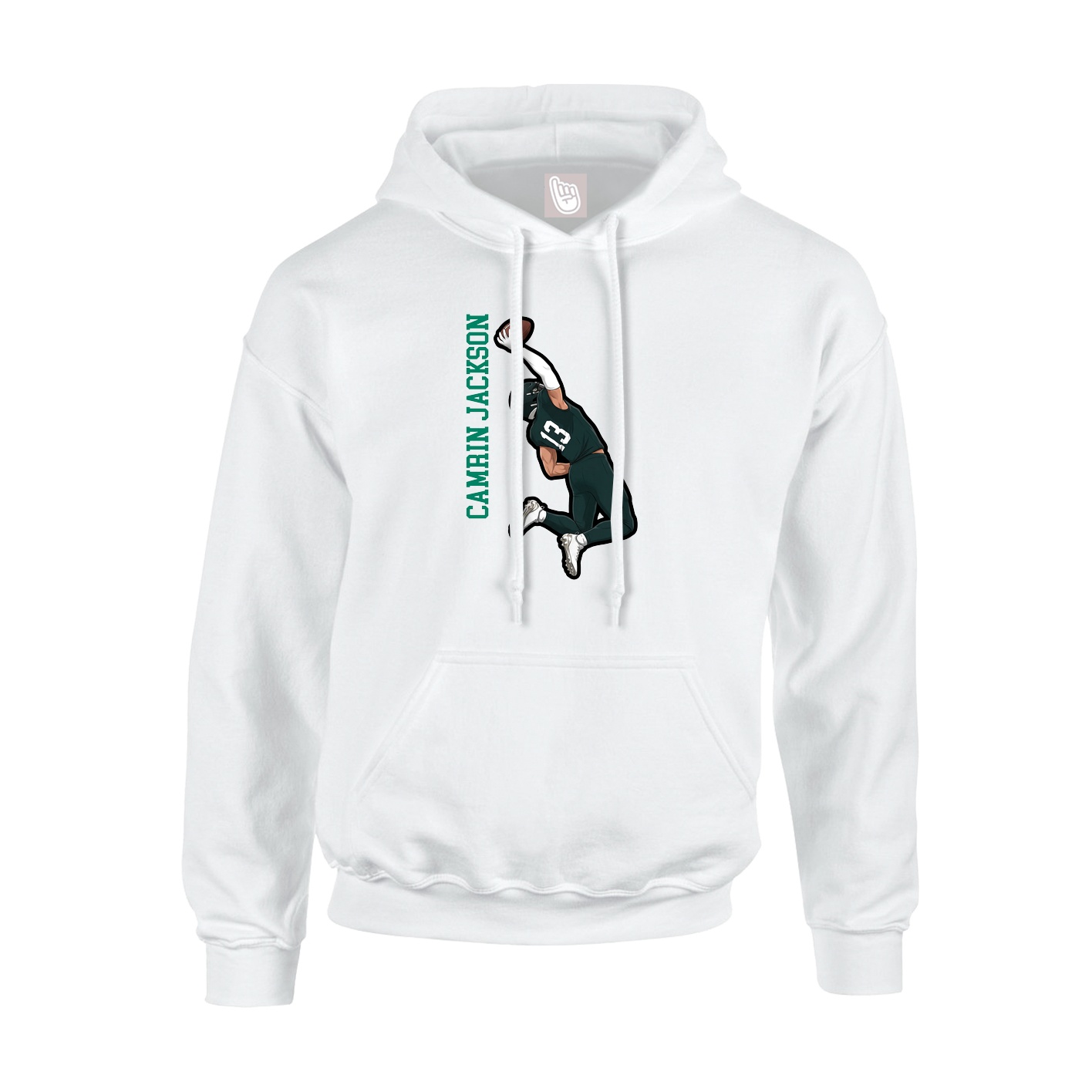 Hoodie — Name Vertical in White