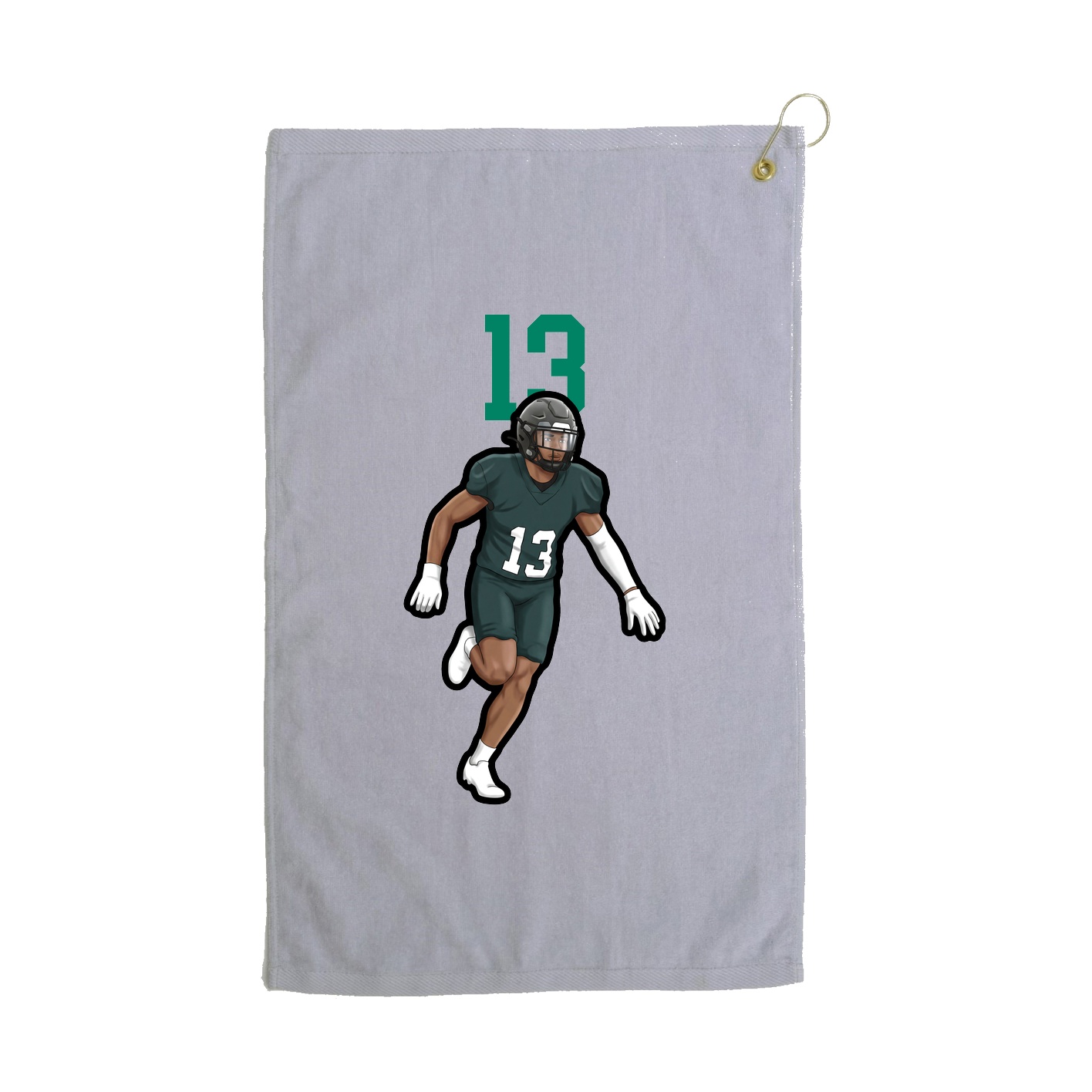 Golf Towel — Number Top in Grey