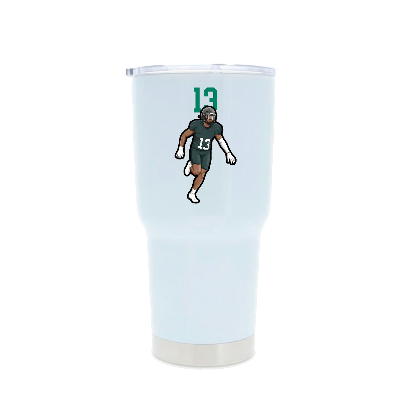 30oz Stainless Steel Tumbler — Number Top in White