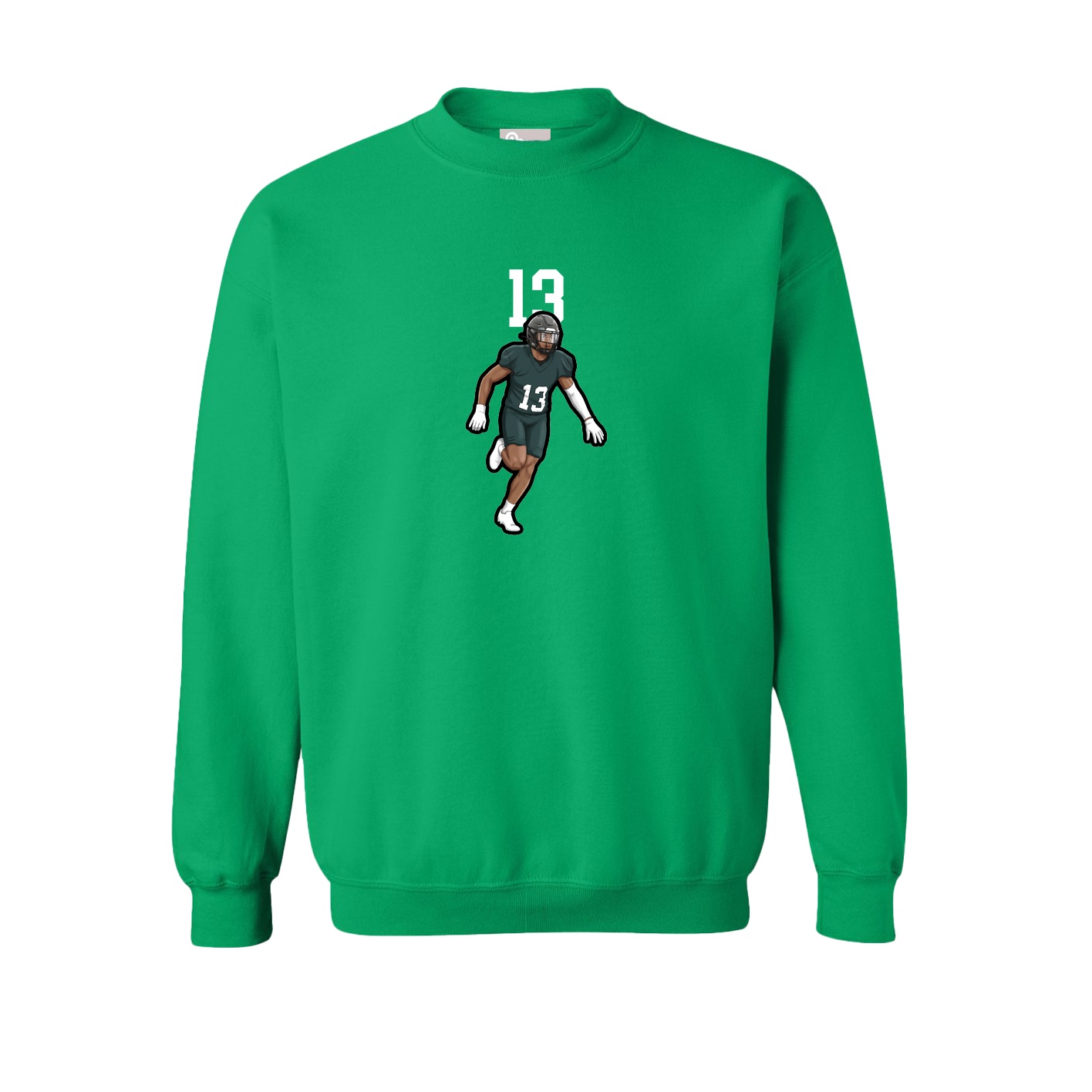 Fleece Crew — Number Top in Green