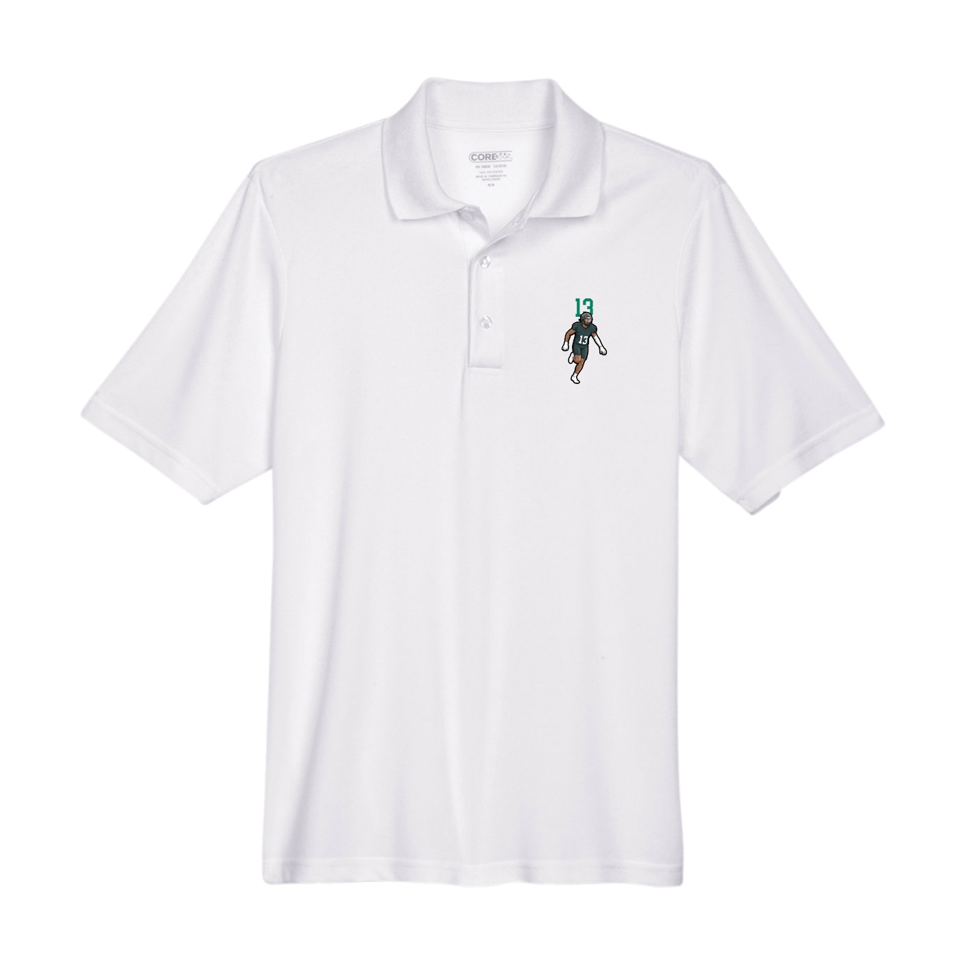 Performance Polo — Number Top in White