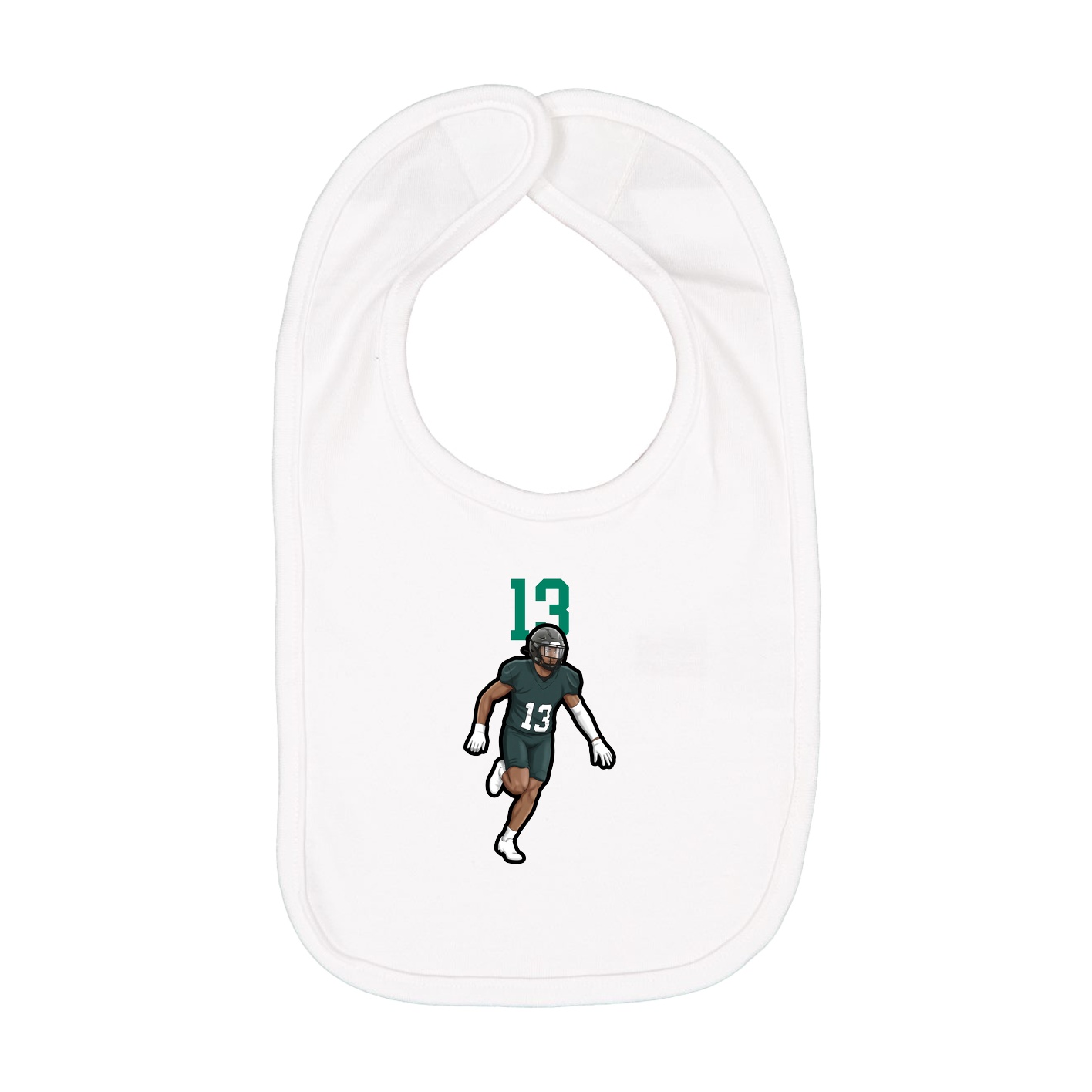 Infant Bib — Number Top in White