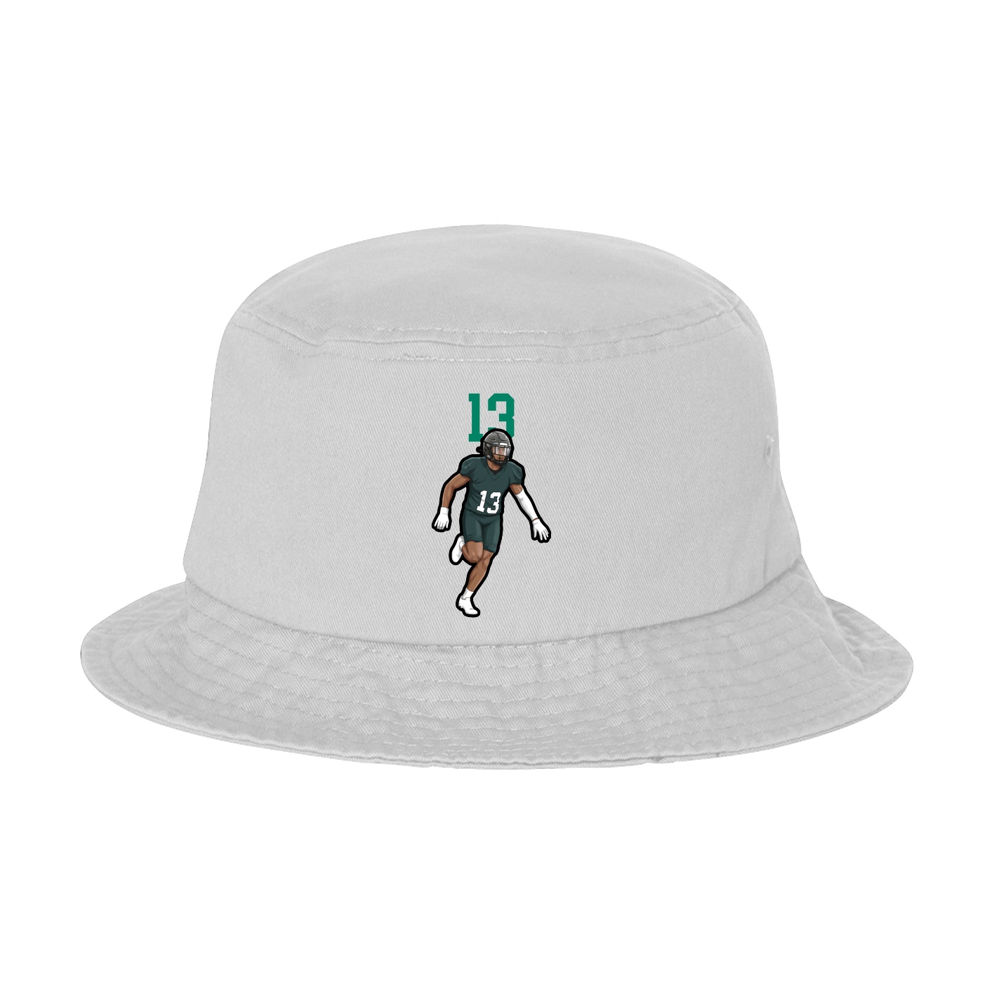 Bucket Cap — Number Top in White