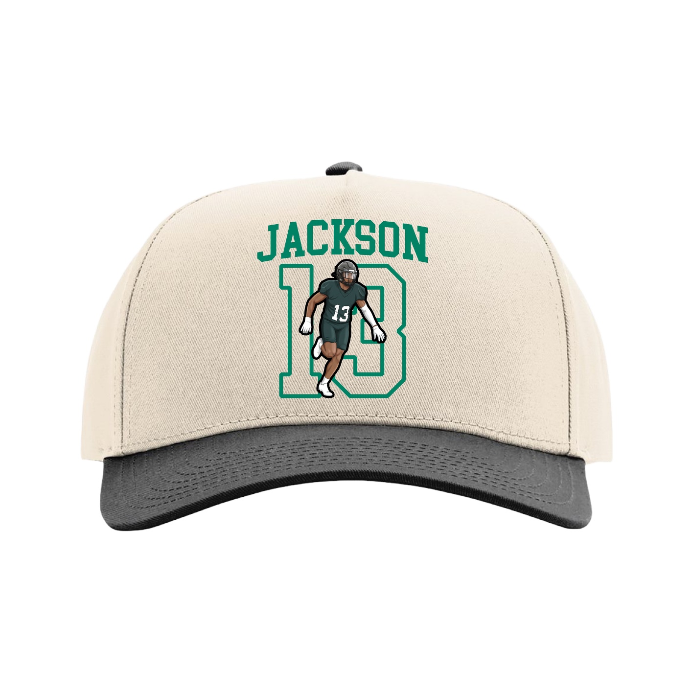 Full Fabric Five-Panel Champ Cap — Shirsey in Cream/Black