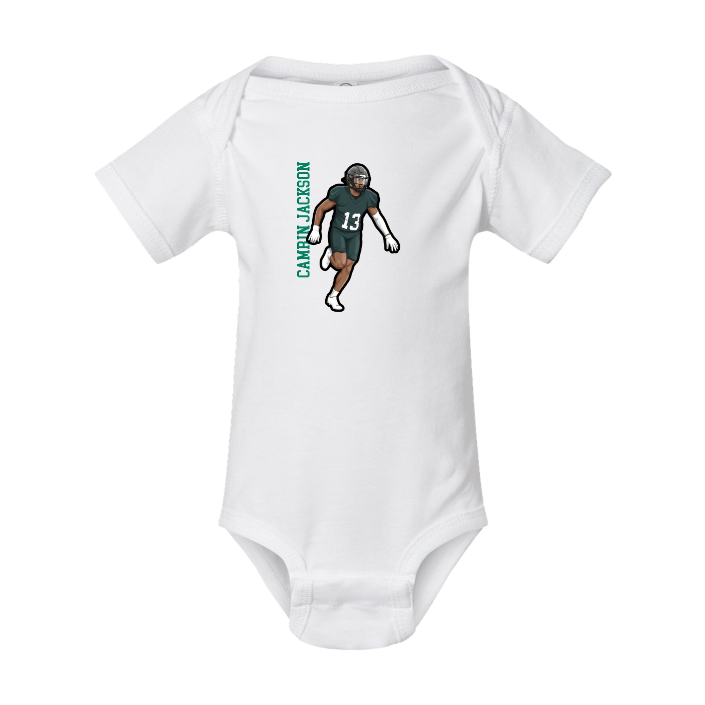 Baby Onesie — Name Vertical in White
