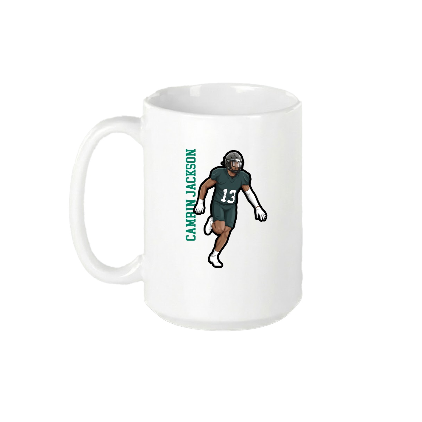 15oz Coffee Mug — Name Vertical in White