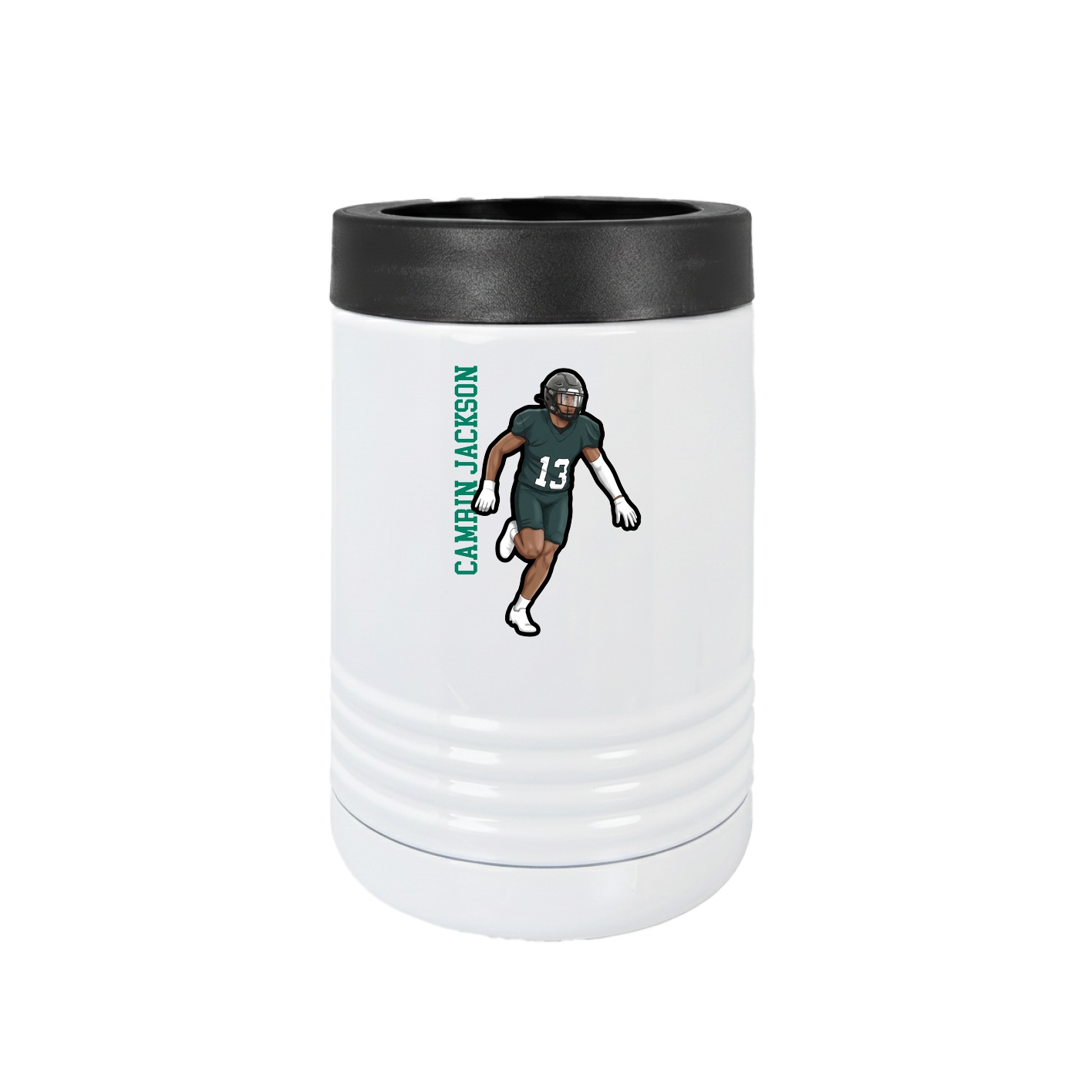 Beverage Holder — Name Vertical in White