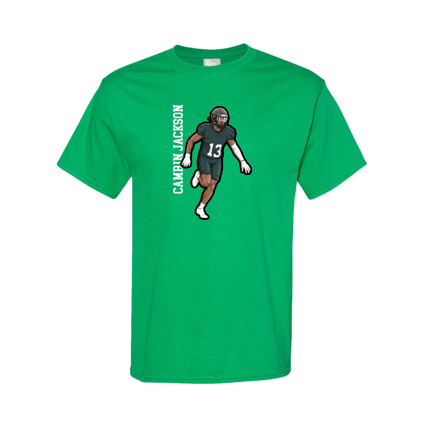Youth Tee — Name Vertical in Green