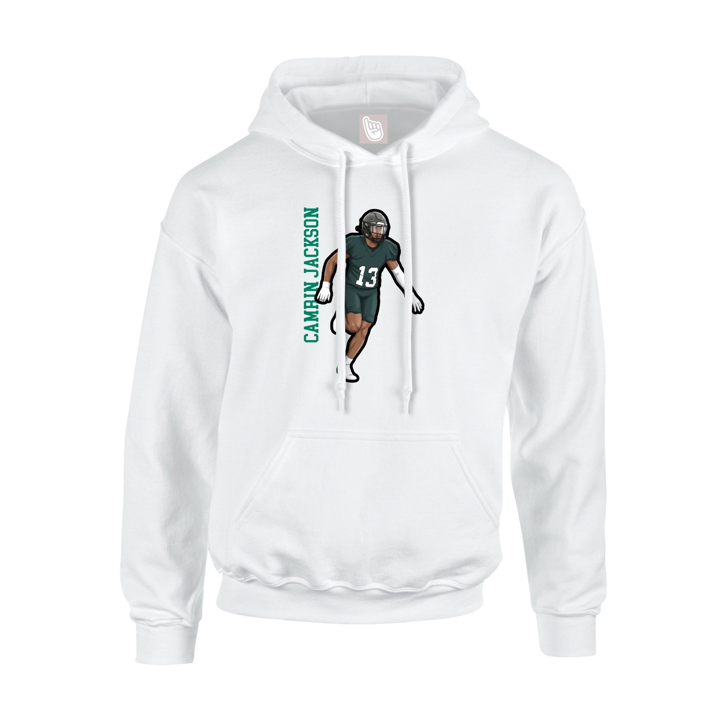 Youth Hoodie — Name Vertical in White