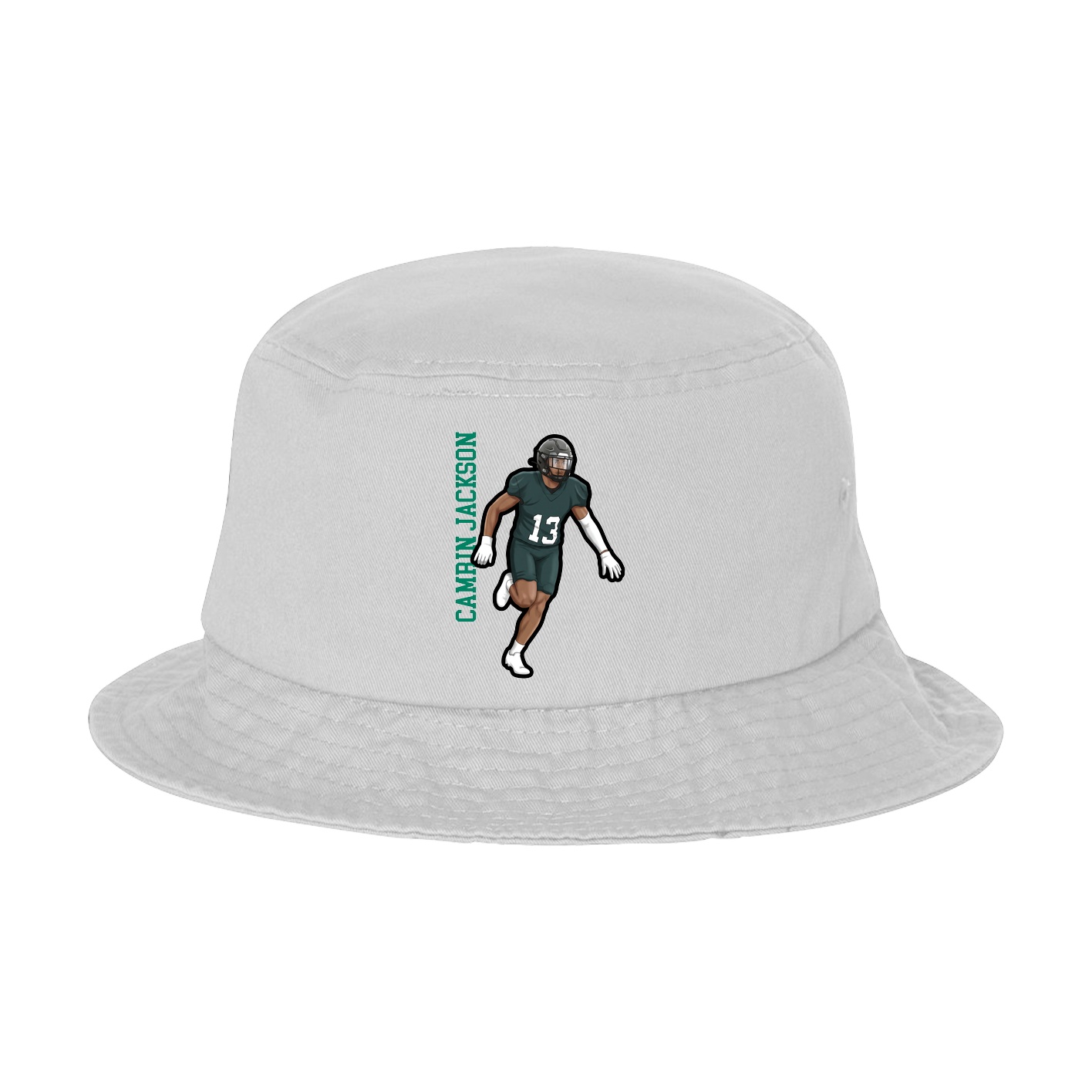 Bucket Cap — Name Vertical in White