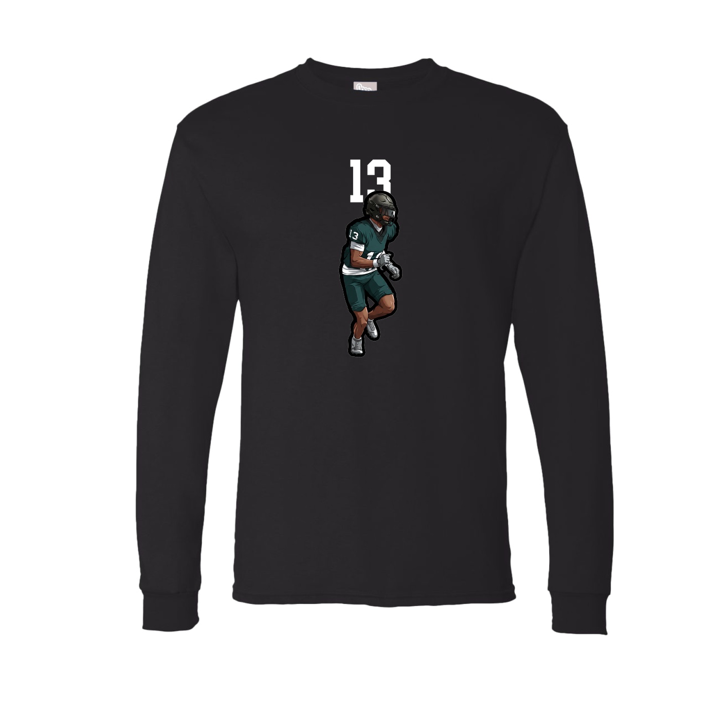 Long Sleeve Tee — Number Top in Black