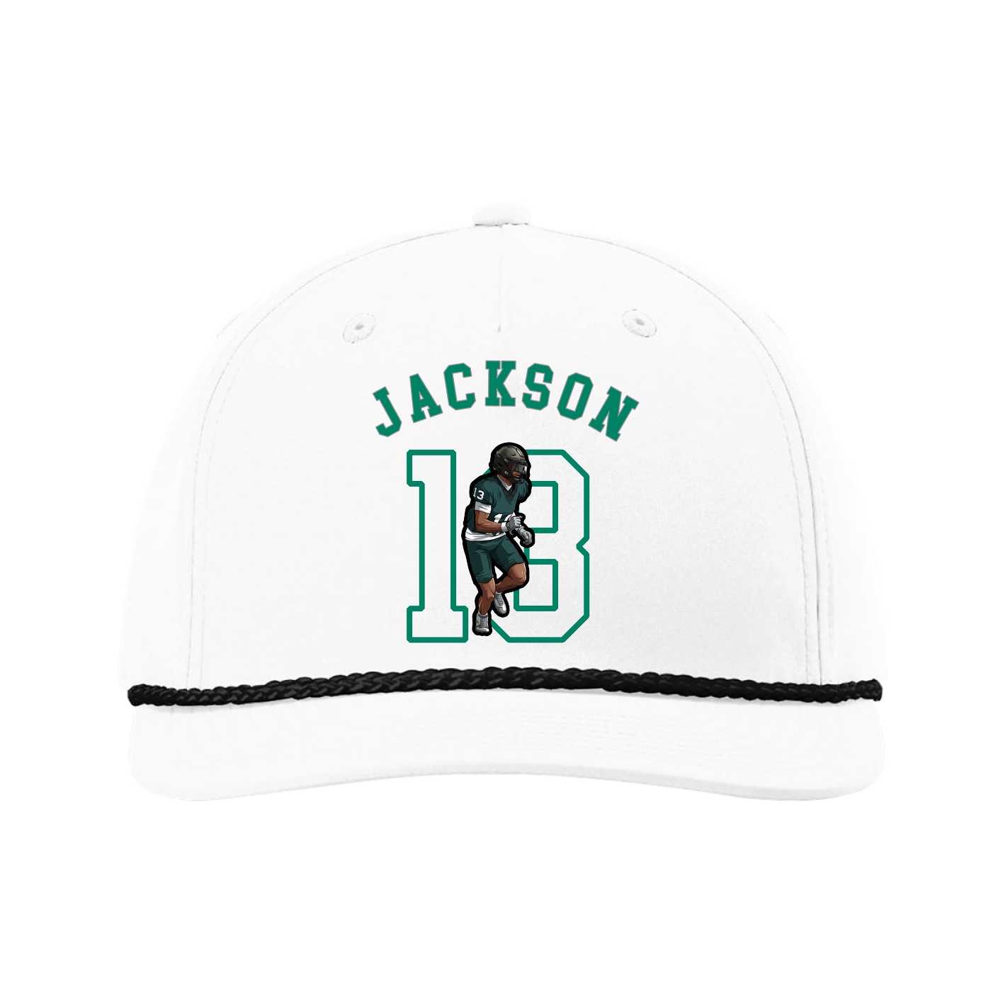 Five-Panel Classic Rope Cap — Shirsey Arch in White