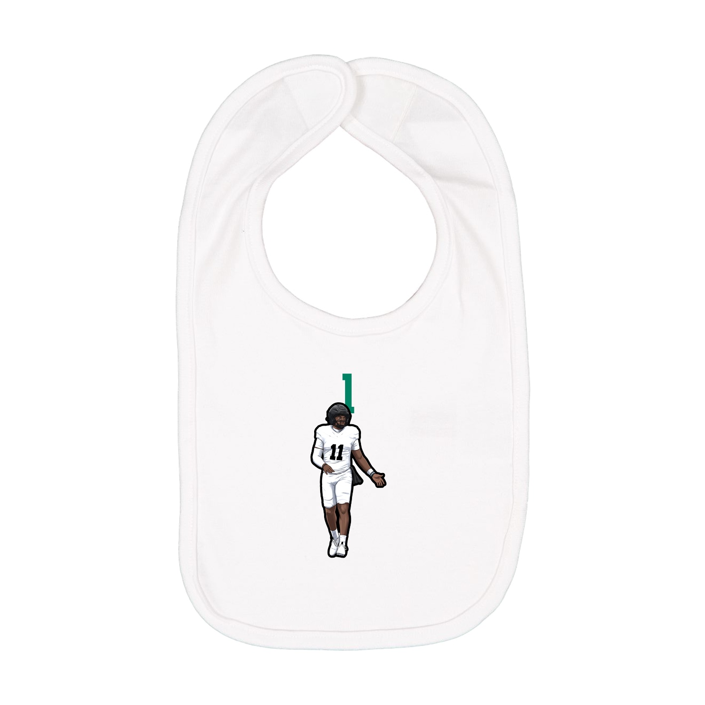 Infant Bib — Number Top in White