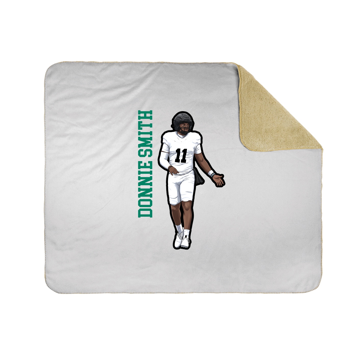 Throw Blanket — Name Vertical in White