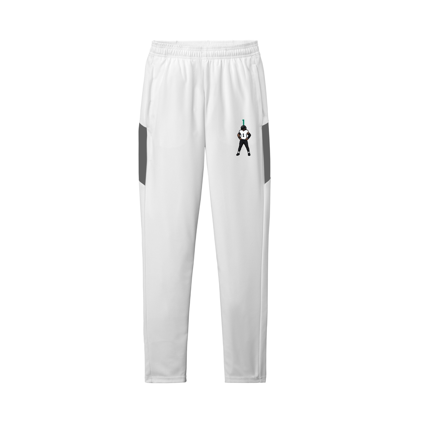 Team Travel Pant — Number Top in White/Grey