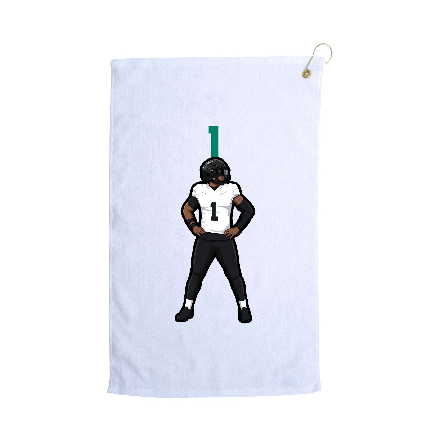 Golf Towel — Number Top in White