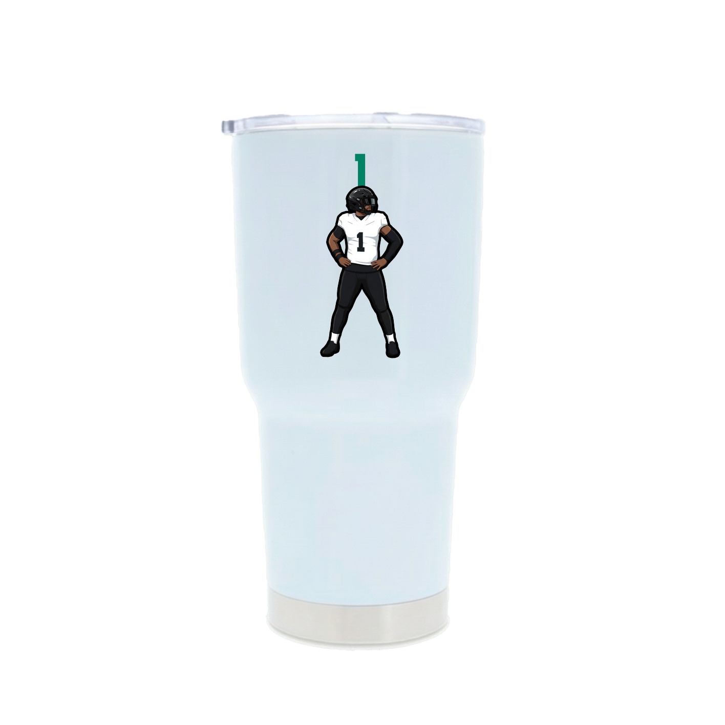 30oz Stainless Steel Tumbler — Number Top in White