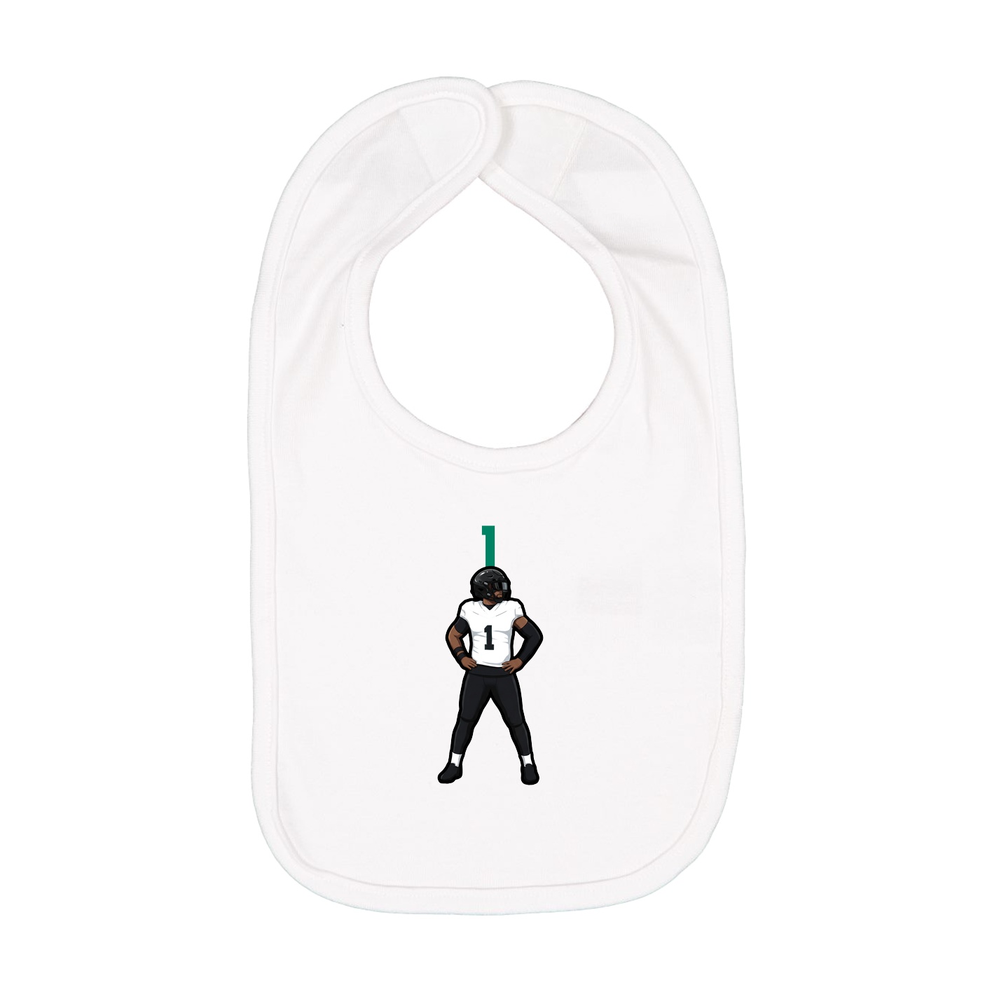 Infant Bib — Number Top in White