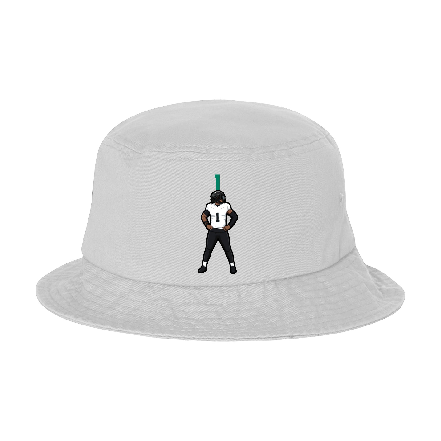 Bucket Cap — Number Top in White