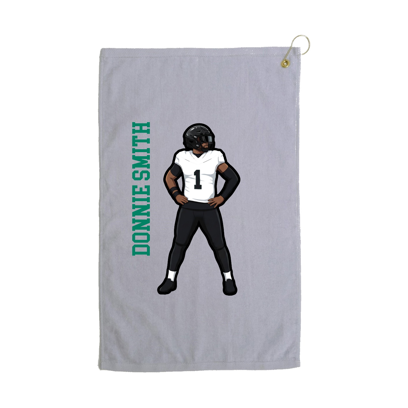 Golf Towel — Name Vertical in Grey