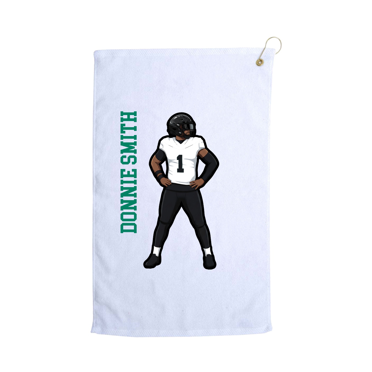 Golf Towel — Name Vertical in White