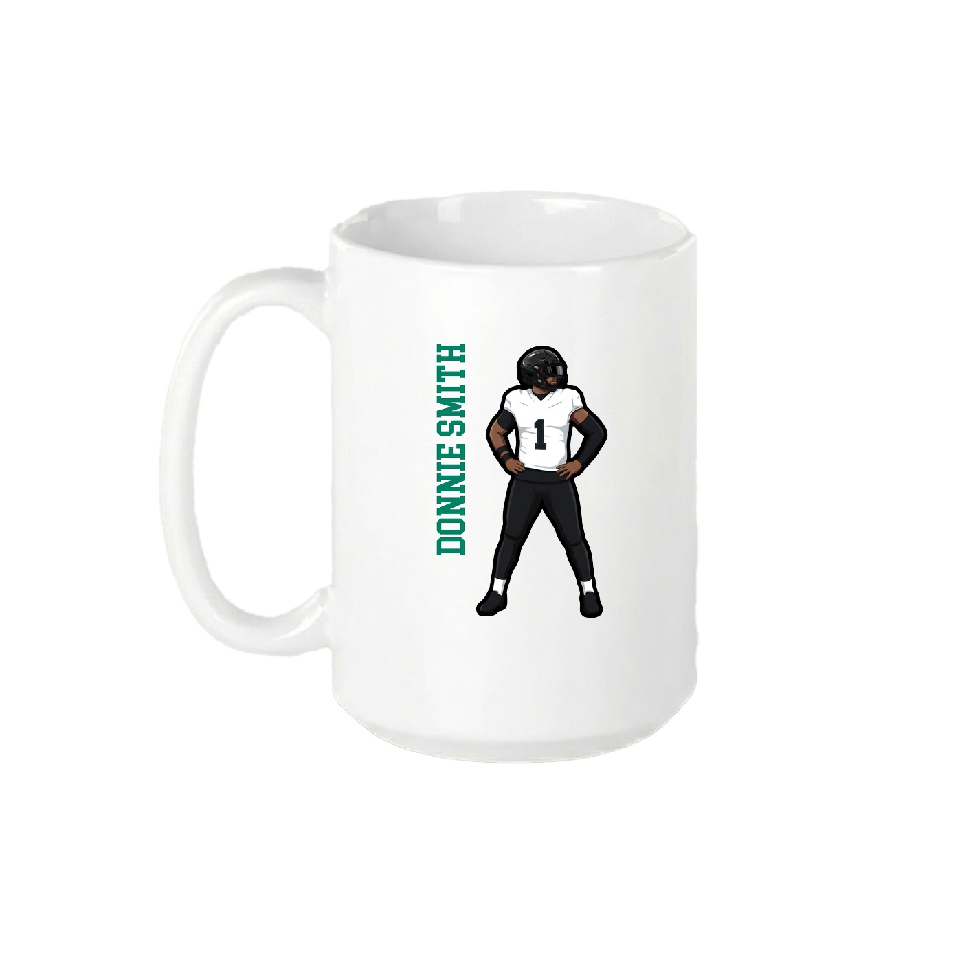 15oz Coffee Mug — Name Vertical in White