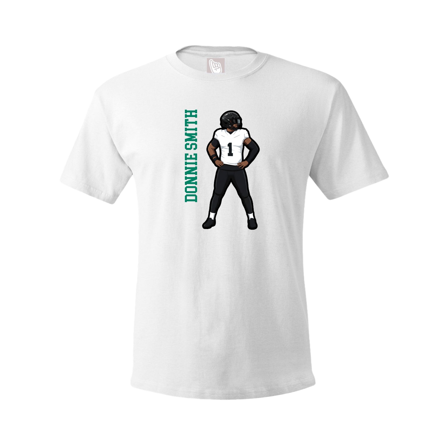 Tee — Name Vertical in White