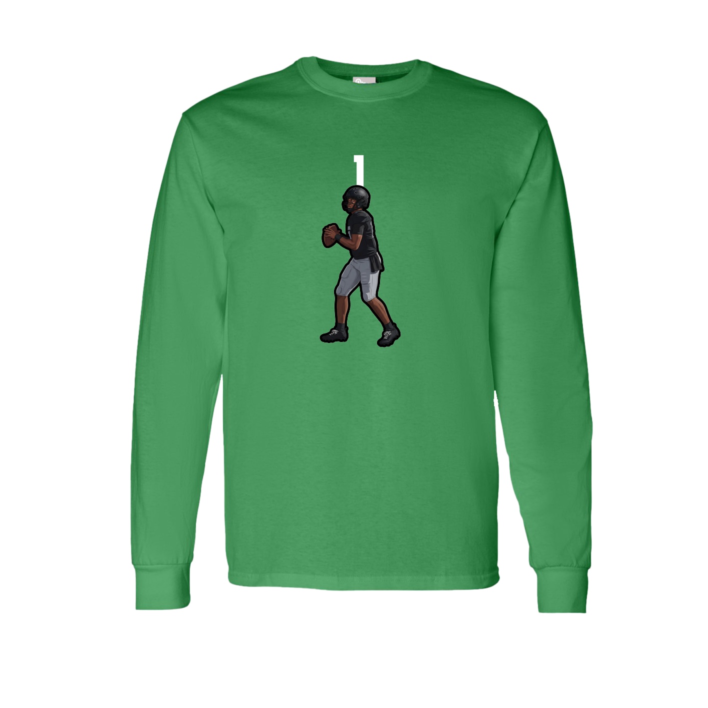 Long Sleeve Tee — Number Top in Green