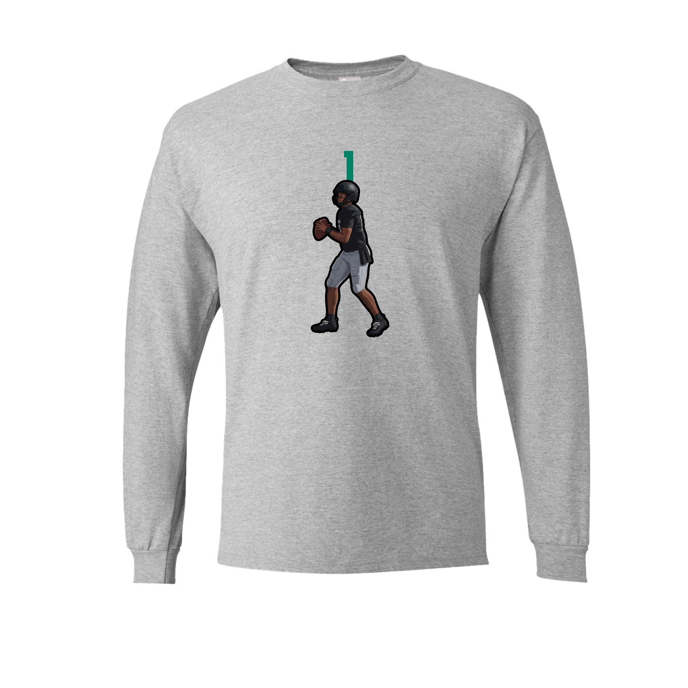 Long Sleeve Tee — Number Top in Grey