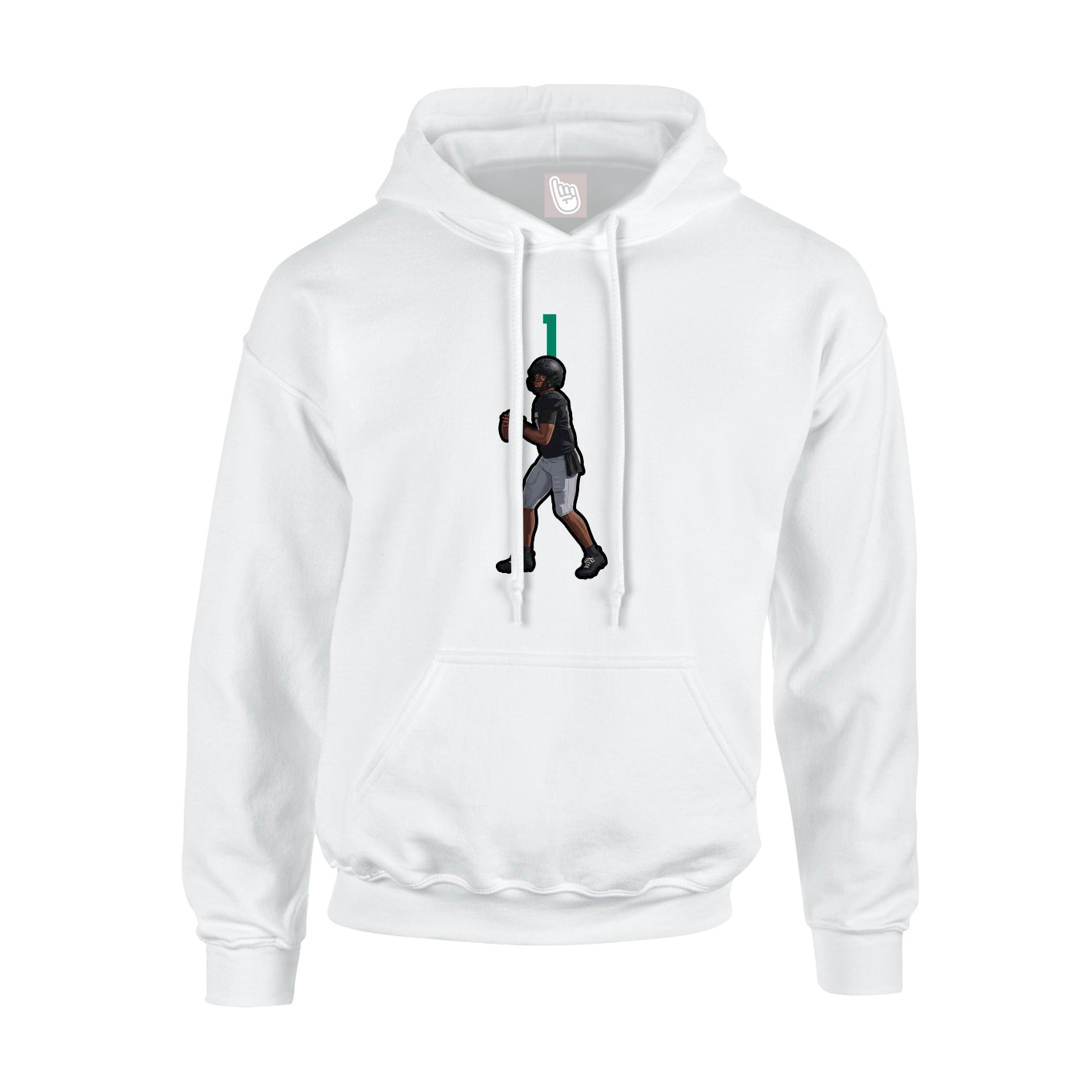 Youth Hoodie — Number Top in White