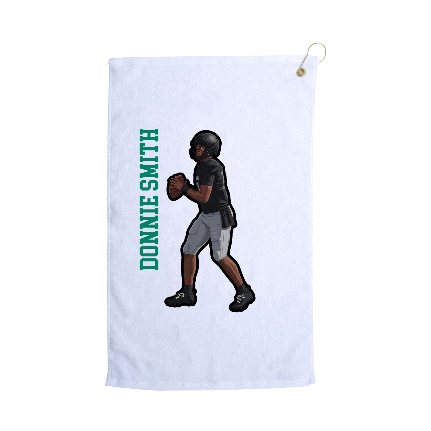 Golf Towel — Name Vertical in White