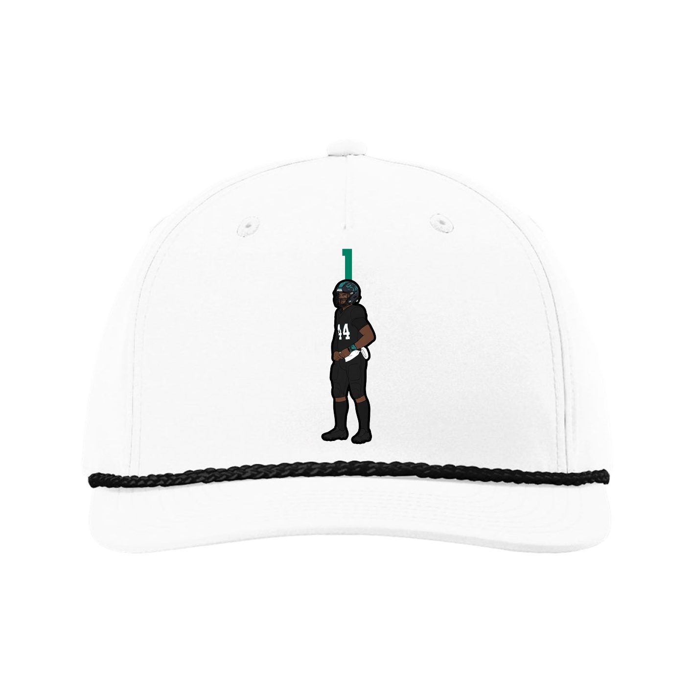 Five-Panel Classic Rope Cap — Number Top in White