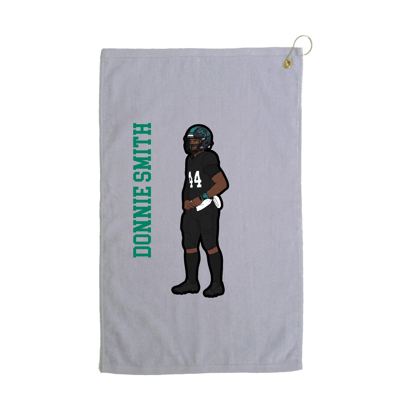 Golf Towel — Name Vertical in Grey