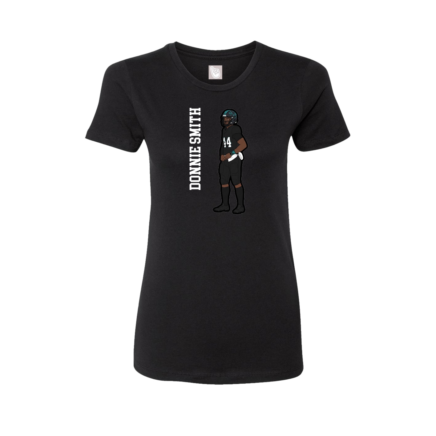 Womens Tee — Name Vertical in Black