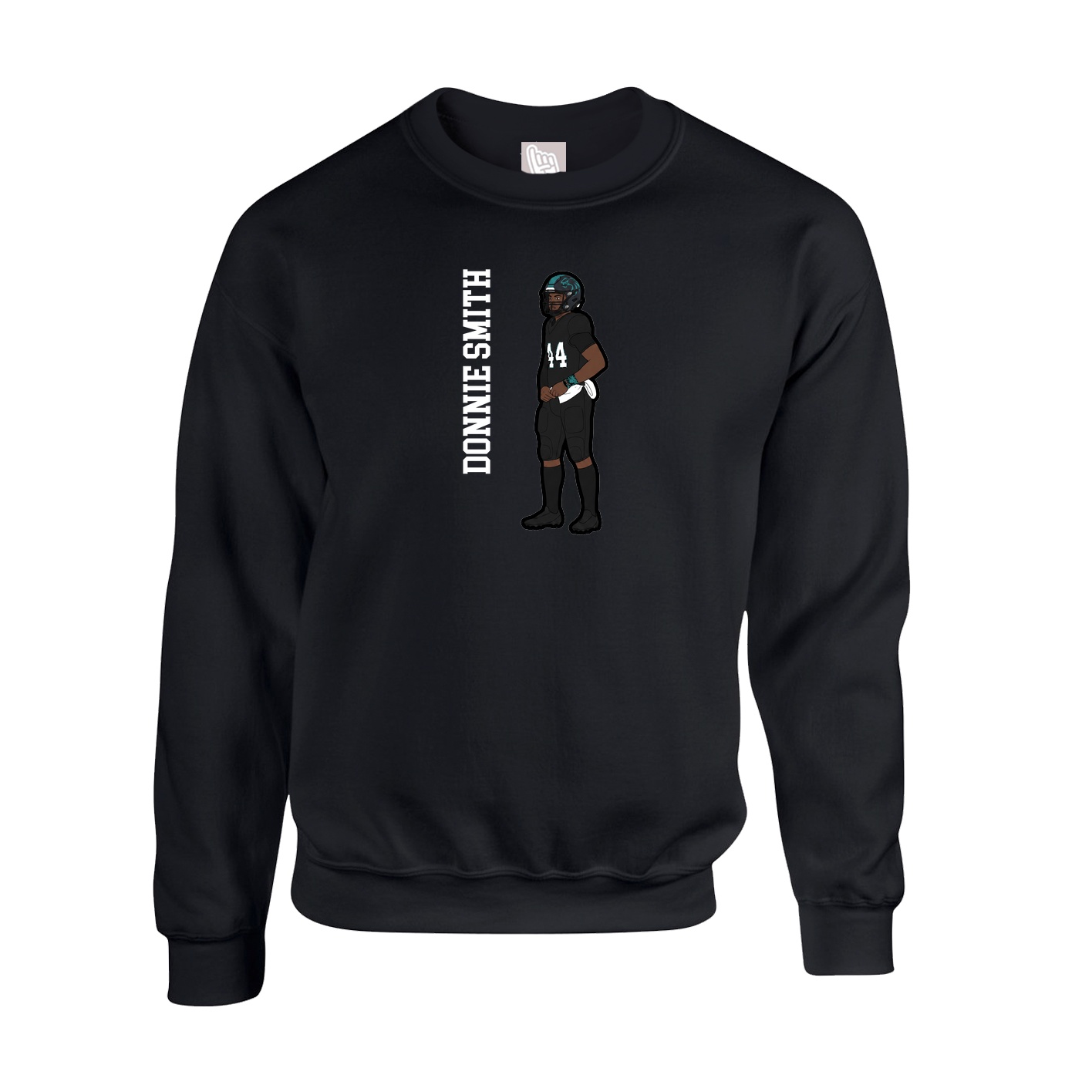Fleece Crew — Name Vertical in Black