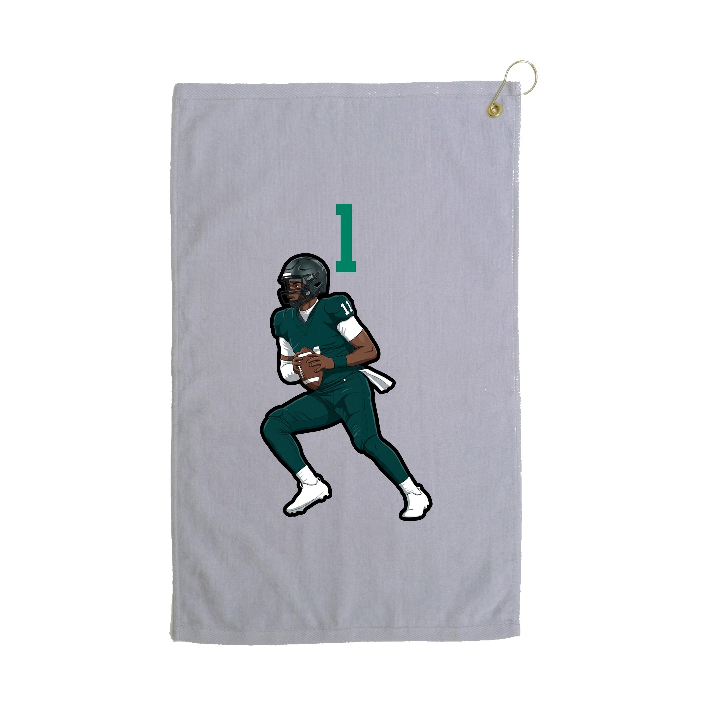 Golf Towel — Number Top in Grey