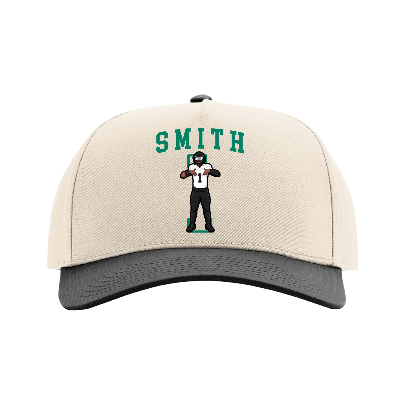 Full Fabric Five-Panel Champ Cap — Shirsey in Cream/Black