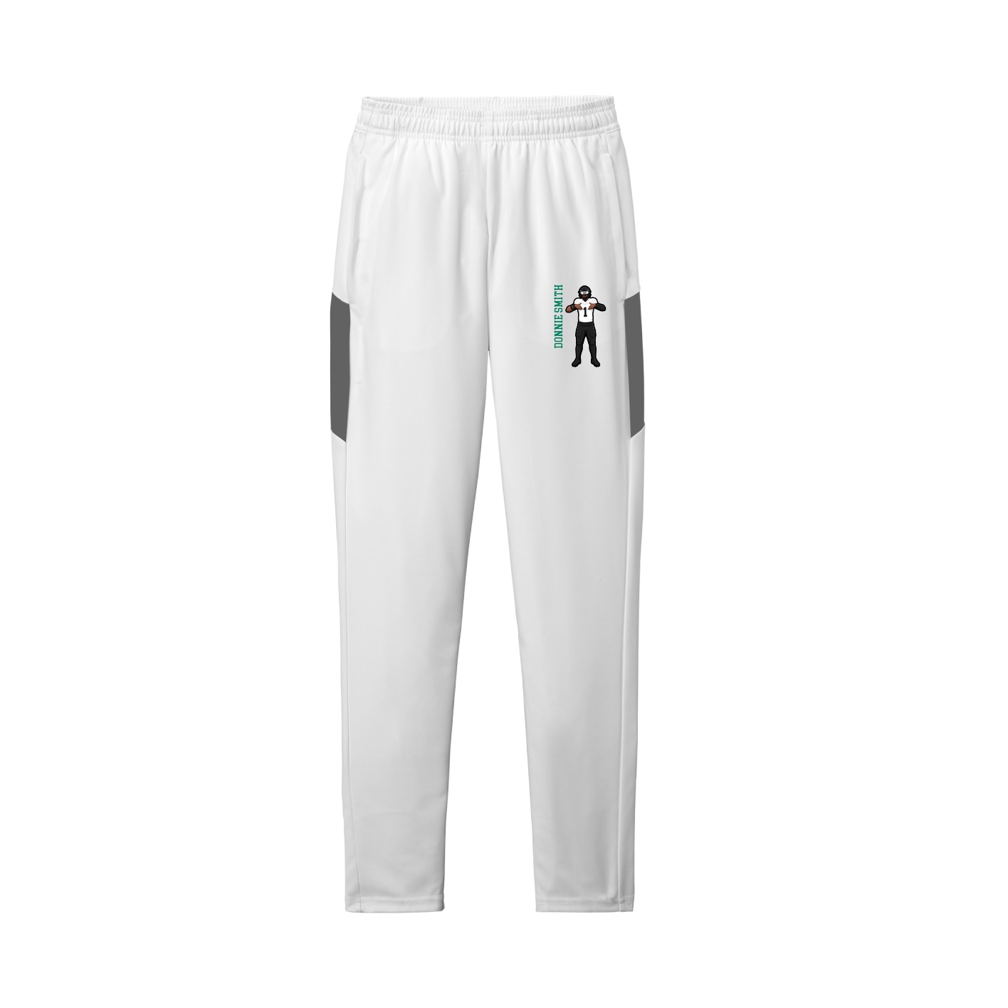 Team Travel Pant — Name Vertical in White/Grey